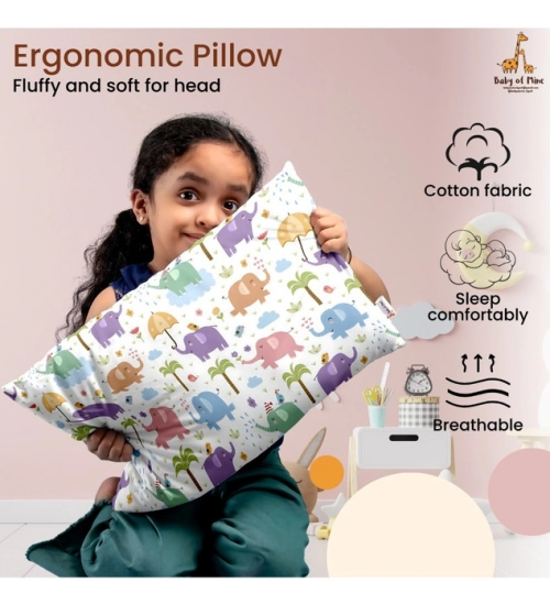 Soft Plush Printed Baby Infant Pillow for Kids Age 1 To 5 Years (Multicolor)