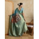 Women's Silk Printed Saree With Unstitched Blouse 5.5Mtr (Blue)