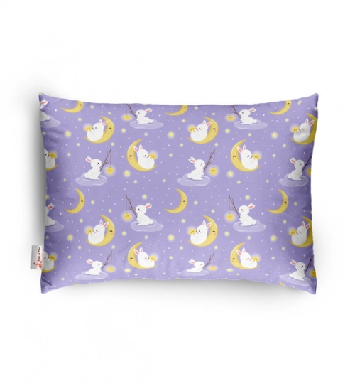 Soft Plush Printed Baby Infant Pillow for Kids Age 1 To 5 Years (Purple)