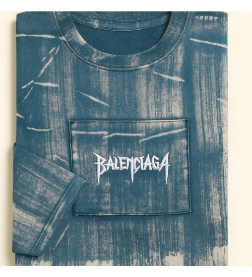 Men's Cotton Acid wash T-shirt (Blue)