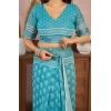 Women's Faux Linen Floral Print Ready to wear Saree With Unstitched Blouse 5.5Mtr (AquaBlue) Women's Faux Linen Floral Print Ready to wear Saree With Unstitched Blouse 5.5Mtr (AquaBlue)