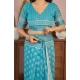 Women's Faux Linen Floral Print Ready to wear Saree With Unstitched Blouse 5.5Mtr (AquaBlue) Women's Faux Linen Floral Print Ready to wear Saree With Unstitched Blouse 5.5Mtr (AquaBlue)